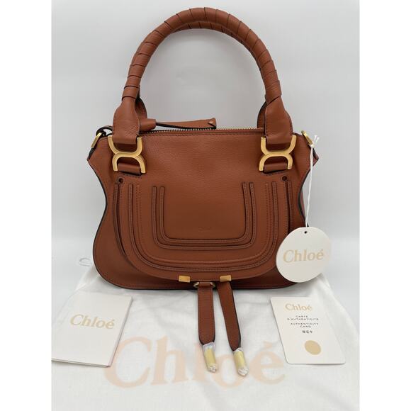 $2390 CHLOE MARCIE SMALL TAN LEATHER SADDLE CROSSBODY BAG PURSE NWT AUTH! - Picture 3 of 16